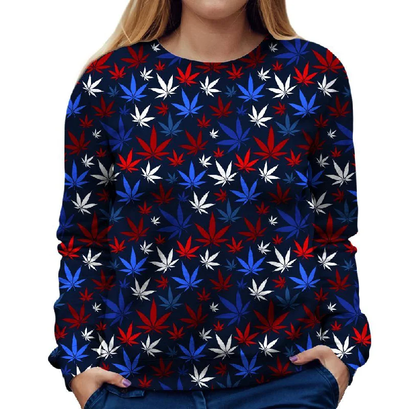 comfortable athletic sweatshirtUSA Weed Womens Sweatshirt