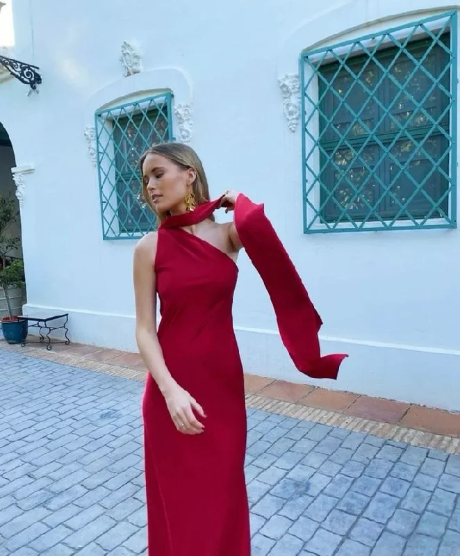 Blowout Sale winter dressElegant Red Sheath Prom Dress,Reception Dress Y7224