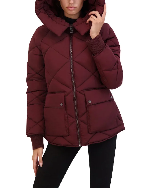 trendy puffer coatKenneth Cole Diamond Quilted Crinkle Puffer Coat