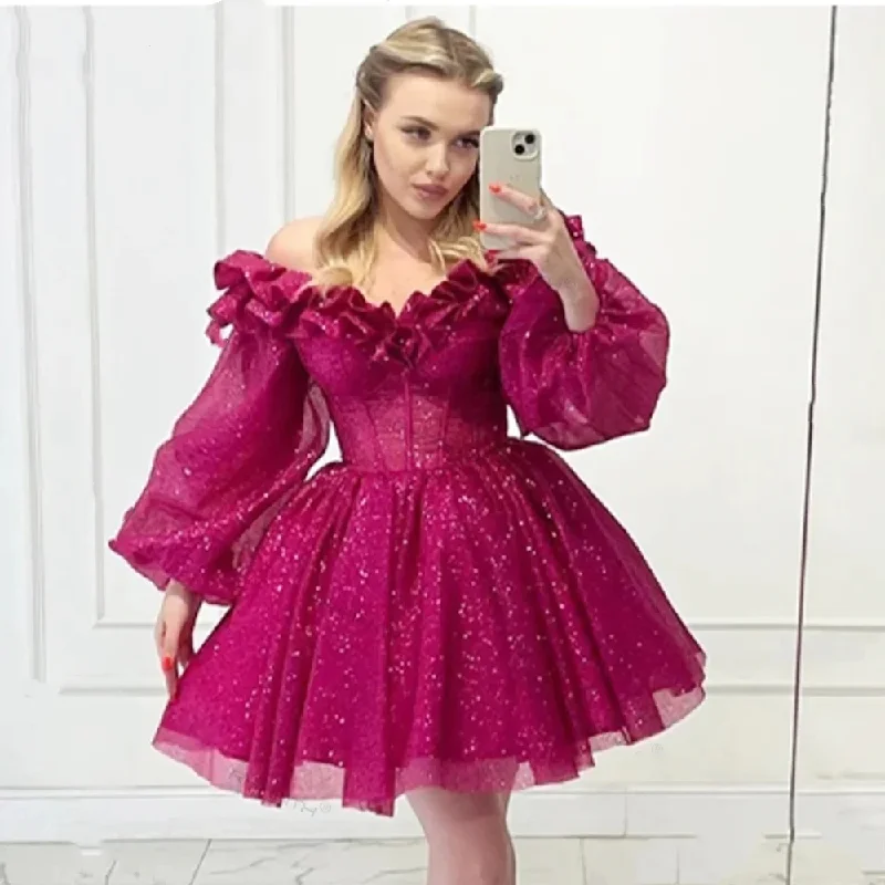 Exclusive Savings long-sleeve floral dressHot Pink Short Mini Homecoming Dresses With Puff Long Sleeves Exposed Boning Corset Girl Party Cocktail Celebrity Gowns Backless Exclusive Savings long-sleeve floral dressHot Pink Short Mini Homecoming Dresses With Puff Long Sleeves Exposed Boning Corset Girl Party Cocktail Celebrity Gowns Backless