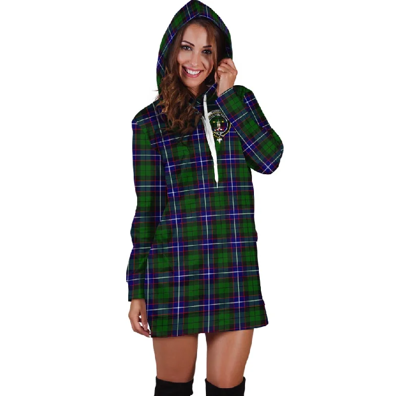 Massive Deals Russell Modern Tartan Hoodie Dress with Family Crest