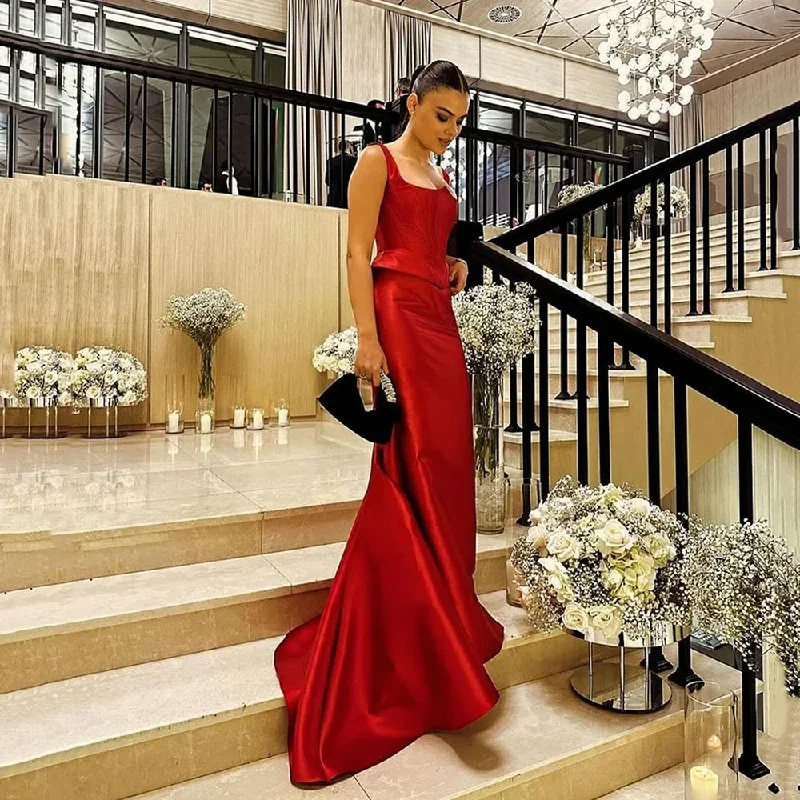 Deal of the Week satin dressElegan Red Prom Dresses For Women Pleated Floor Length Shiny Satin Party Gowns Arabic Banquet Dinner Evens Gala Dress Deal of the Week satin dressElegan Red Prom Dresses For Women Pleated Floor Length Shiny Satin Party Gowns Arabic Banquet Dinner Evens Gala Dress
