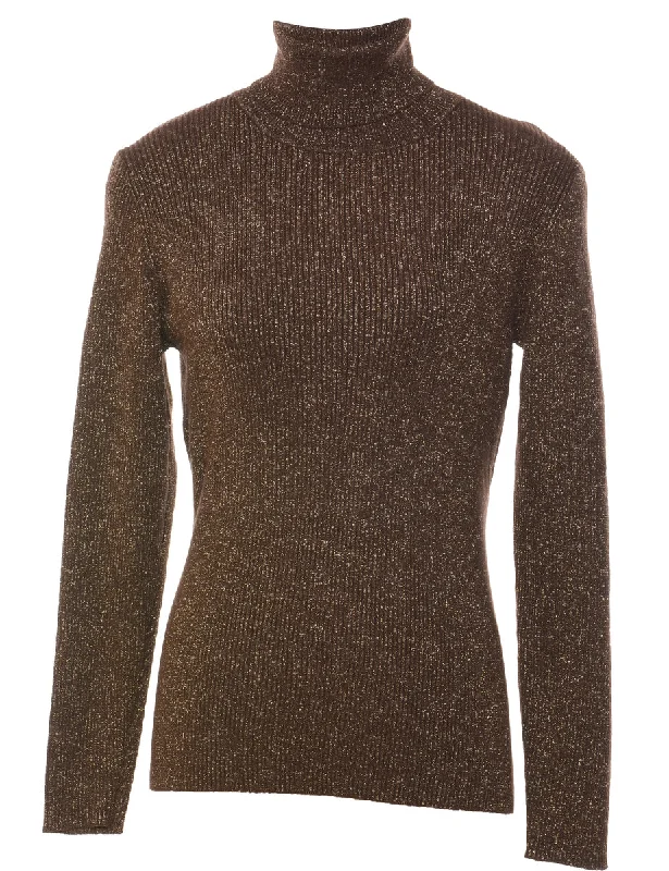 Deal of the Day slim fit coatLurex Thread Pattern Turtleneck Jumper - S