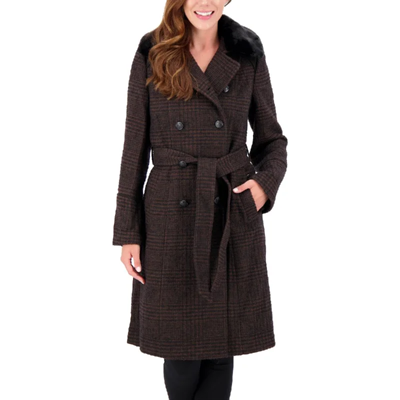 fashionable quilted coatWomens Wool Blend Collared Walker Coat