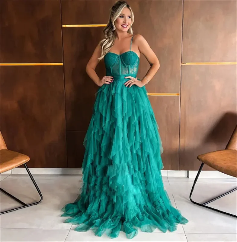 Super Sale tiered dressGorgeous Ruffles Tulle A Line Prom Dresses Spaghetti Strap Layered Special Occasion Dress Lace Top Ruffles Tulle Evening Dress Super Sale tiered dressGorgeous Ruffles Tulle A Line Prom Dresses Spaghetti Strap Layered Special Occasion Dress Lace Top Ruffles Tulle Evening Dress