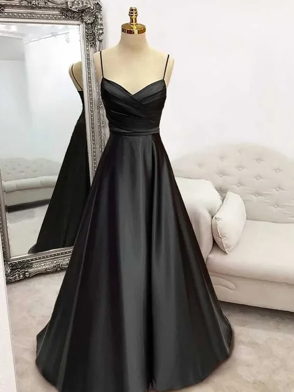 Online Only satin midi dressCustom Black A Line Formal Dresses V Neck Pleat Party Dress For Wedding Spaghetti Strap Special Occasion Dresses robe soirée Online Only satin midi dressCustom Black A Line Formal Dresses V Neck Pleat Party Dress For Wedding Spaghetti Strap Special Occasion Dresses robe soirée