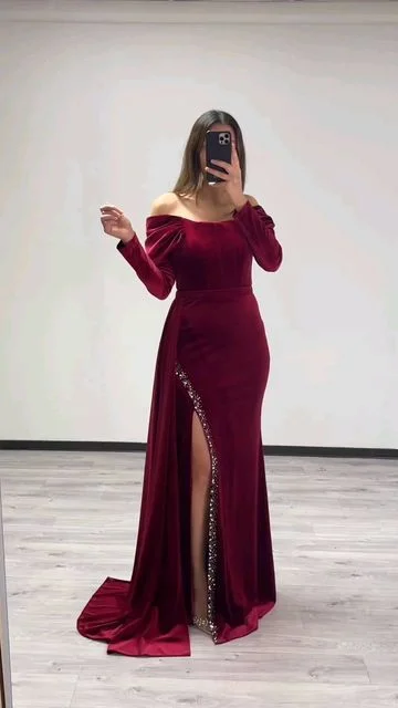 Discount Days casual day dressSexy Off The Shoulder Sheath Evening Dress Y5803