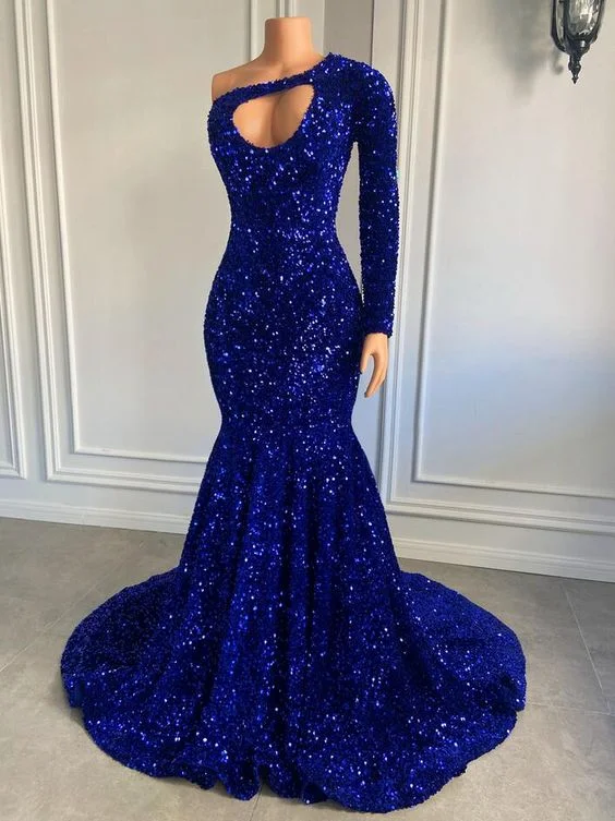 Quick Sale midi dressSparkly One Shoulder Royal Blue Sequin Mermaid Style Prom Dress Y6874 Quick Sale midi dressSparkly One Shoulder Royal Blue Sequin Mermaid Style Prom Dress Y6874