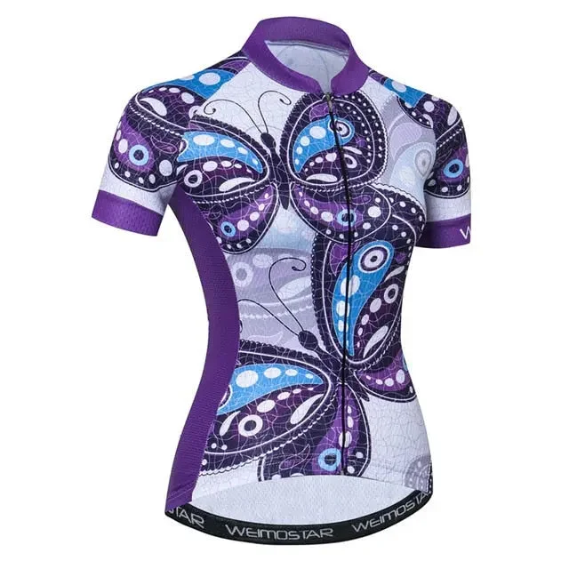 breathable gym hoodiePurple Butterfly Women's Short Sleeve Cycling Jersey