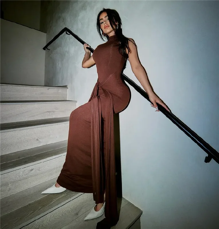 Take Advantage textured dressHalf High Collar Irregular Tank Dress For Women 2024 New Fashion Sleeveless Bodycon Ruched Sexy Long Dress Elegant Take Advantage textured dressHalf High Collar Irregular Tank Dress For Women 2024 New Fashion Sleeveless Bodycon Ruched Sexy Long Dress Elegant