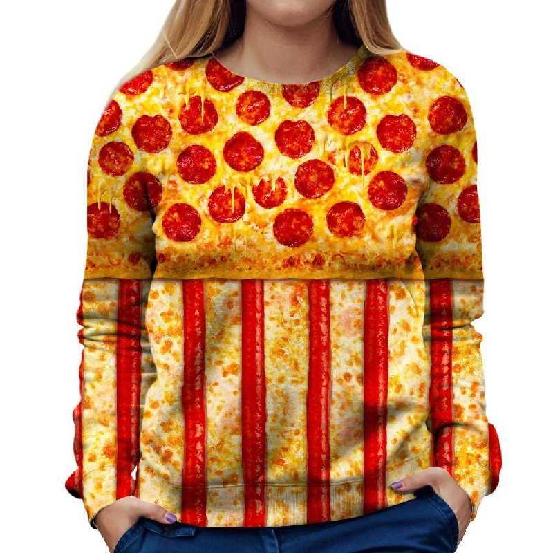 oversized sports sweatshirtUnited States Pizza Womens Sweatshirt