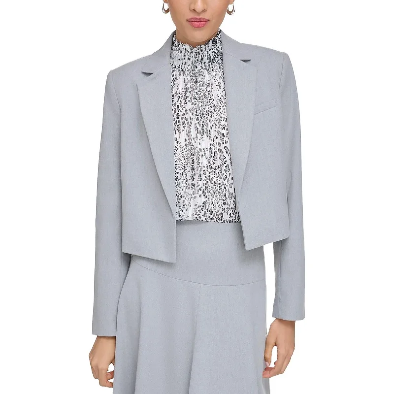 Limited Time comfortable outerwearWomens Cropped Heathered Open-Front Blazer