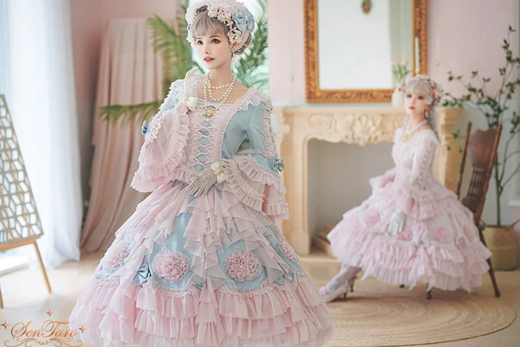 stylish party dressSentaro~Snow Ear~ Rococo Lolita OP Tea Party Dress