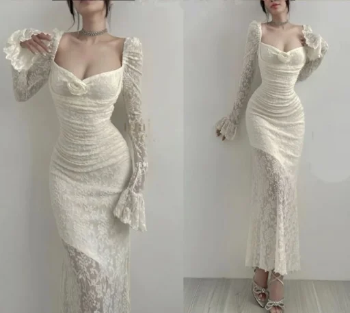 chic dressSexy Lace Mermaid Long Prom Dress Evening Dress Y7741