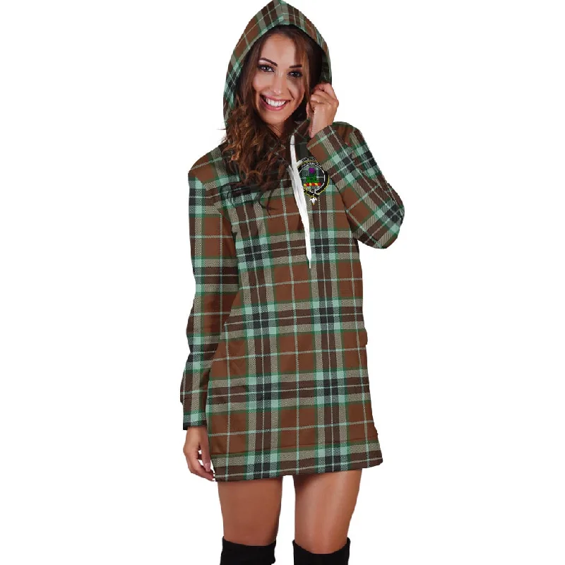 Closeout Thomson Hunting Modern Tartan Hoodie Dress with Family Crest