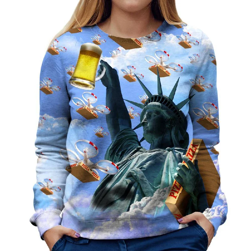 modern sports hoodieStatue Of Merica Womens Sweatshirt