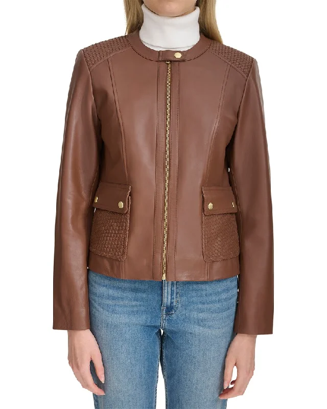 fashionable outerwearCole Haan Smooth Leather Jacket