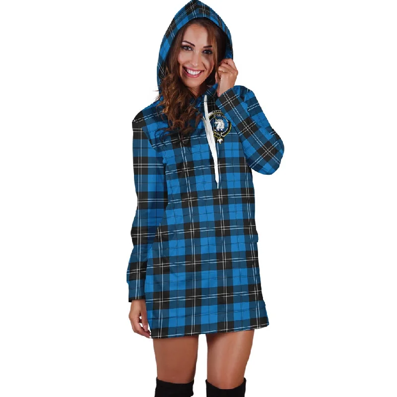 Savings Galore Ramsay Blue Ancient Tartan Hoodie Dress with Family Crest