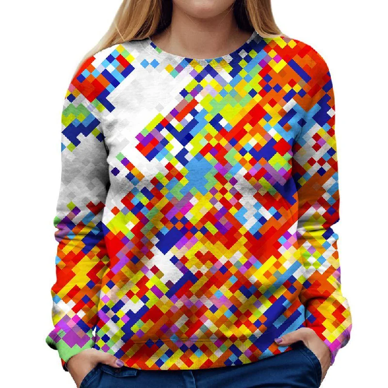 trendy sports sweatshirtSlanted Pixels Womens Sweatshirt