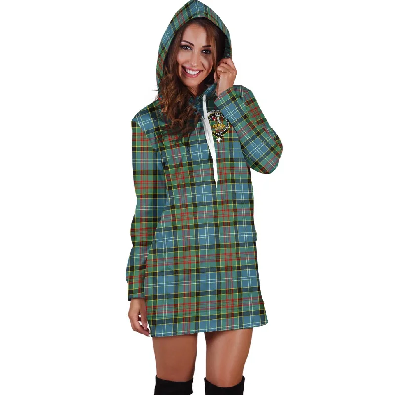 Amazing Deals Paisley Tartan Hoodie Dress with Family Crest