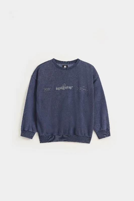 Shop and Save fashionable fitness sweatshirtSlogan Washed Effect Sweatshirt