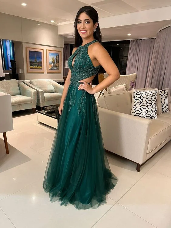 Year-End Sale flowy maxi dressGreen A-line Tulle Evening Dress,Green Prom Gown Y5650 Year-End Sale flowy maxi dressGreen A-line Tulle Evening Dress,Green Prom Gown Y5650
