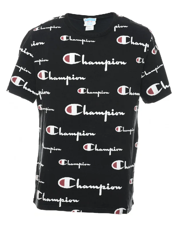 Blowout Sale padded coatChampion Classic Black Printed T-shirt - M