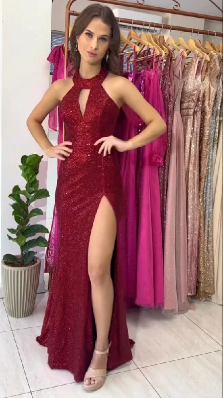 Special Price backless dressCharming Sheath/Column Prom Dress With Split  Y7052