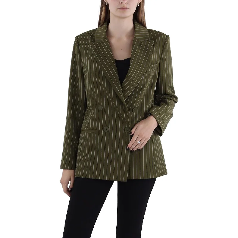 Weekend Special functional coatWomens Pinstripe Suit Separate Double-Breasted Blazer