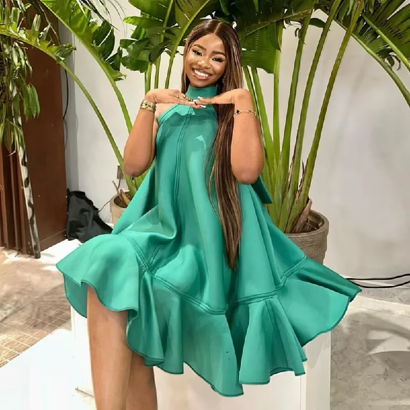 Can't Be Beat bodycon dressHalter Sleeveless A-line Cyan Ruffled Woman Clothes Mini Length Summer Party Dress Elegant Ruffles Above Knee Birth Can't Be Beat bodycon dressHalter Sleeveless A-line Cyan Ruffled Woman Clothes Mini Length Summer Party Dress Elegant Ruffles Above Knee Birth