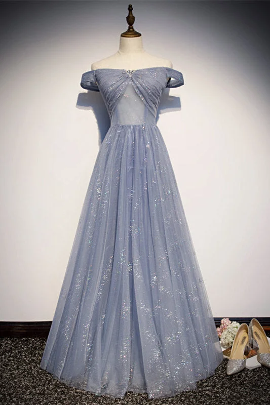 Quick Sale casual knit dressOff the Shoulder Dusty Blue Formal Dress