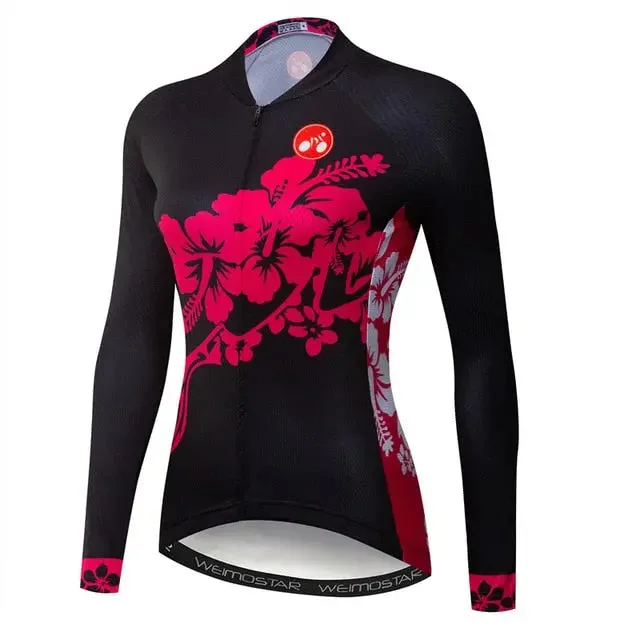 relaxed fit sports hoodieBlink Flower Women's Long Sleeve Cycling Jersey