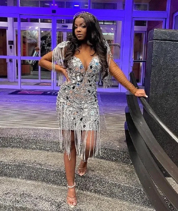 Seasonal Sale flowy evening dressLadies Dresses For Special Occasions Silver Cocktail Dress Scoop African Women Short Prom Gowns Long Sleeves Party Wear Seasonal Sale flowy evening dressLadies Dresses For Special Occasions Silver Cocktail Dress Scoop African Women Short Prom Gowns Long Sleeves Party Wear