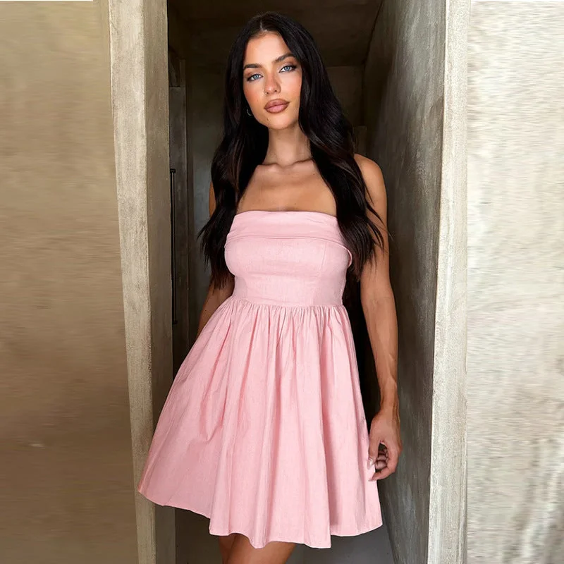 Exclusive Access satin dressSlim Fit Tight Waist Hot Girl Short Skirt For Women