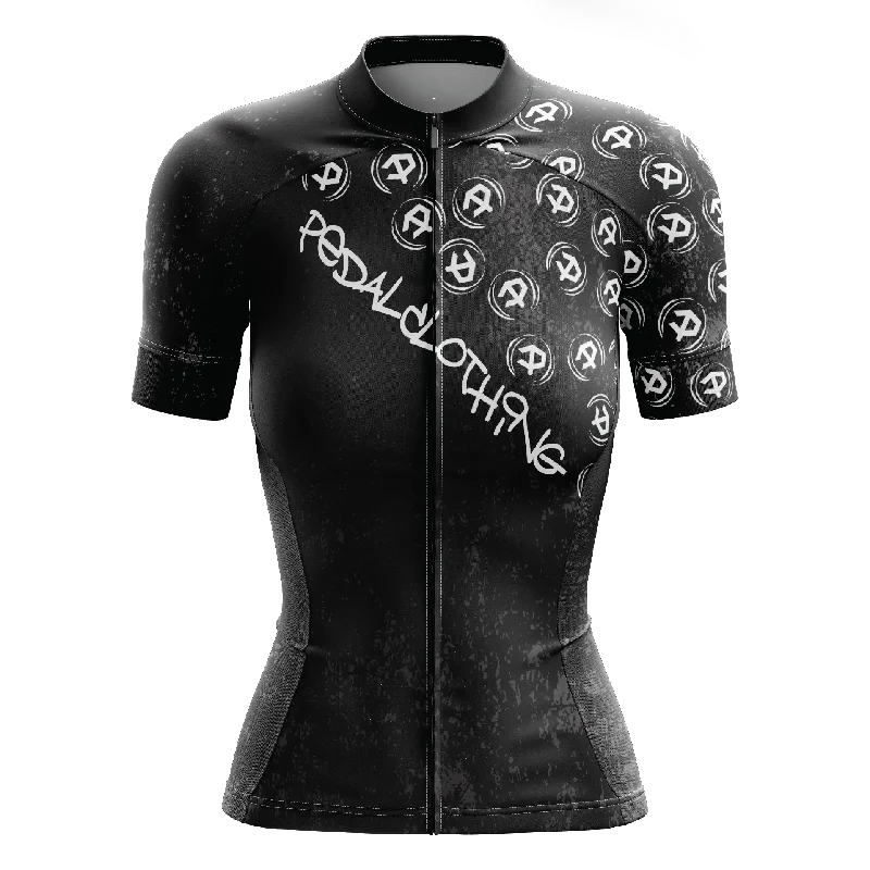 Online Only graphic gym sweatshirtWomen's Black Grunge V3 Short Sleeve Cycling Jersey