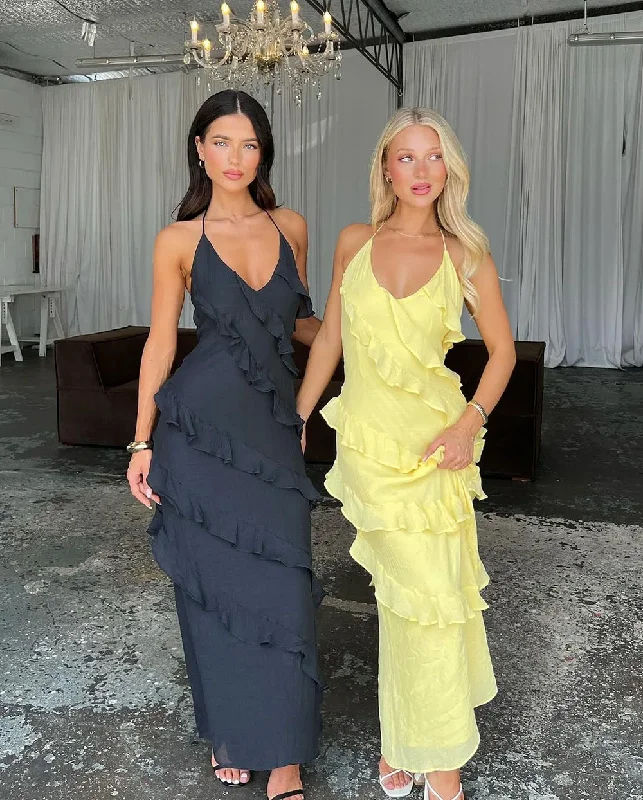 Special Discount printed dressYellow Long Prom Dresses Sleeveless Ruffles Tiered Sexy Women Evening Party Gowns Custom Made Formal Occasion Dress Special Discount printed dressYellow Long Prom Dresses Sleeveless Ruffles Tiered Sexy Women Evening Party Gowns Custom Made Formal Occasion Dress