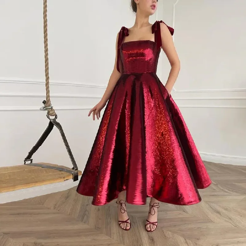 Early Access trendy bodycon dressDesigner Wine Red Prom Dresses Sparkly Sequins Ankel Length Velvet Straps Swete Short Evening Night Party Gowns Maxi Early Access trendy bodycon dressDesigner Wine Red Prom Dresses Sparkly Sequins Ankel Length Velvet Straps Swete Short Evening Night Party Gowns Maxi