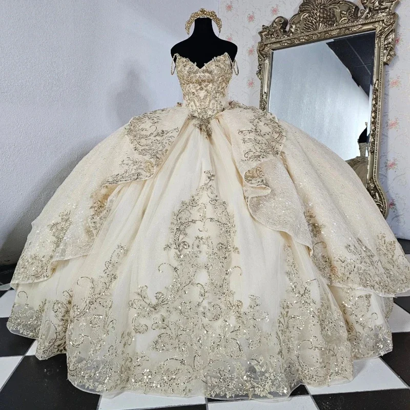 Final Clearance satin midi dressLight Champagne Quinceanera Dresses Off the Shoulder Lace Applique Tulle Ball Gown Birthday Party Sweet 16 Vestidos De 15 Anos Final Clearance satin midi dressLight Champagne Quinceanera Dresses Off the Shoulder Lace Applique Tulle Ball Gown Birthday Party Sweet 16 Vestidos De 15 Anos