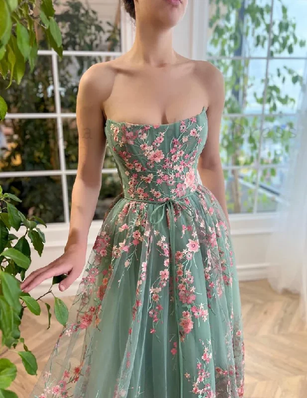 Best Bargains off-shoulder dressSage Green Tulle Prom Dresses for Teens Girls with Pink Lace Embroideries Tea-Length Birthday Party Dress A-Line فساتين السهرة Best Bargains off-shoulder dressSage Green Tulle Prom Dresses for Teens Girls with Pink Lace Embroideries Tea-Length Birthday Party Dress A-Line فساتين السهرة