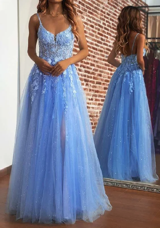 satin dressBlue Formal Dress Prom Dress A line Long Party Dress For Girls Wedding Party Dress Formal Wear Y7382