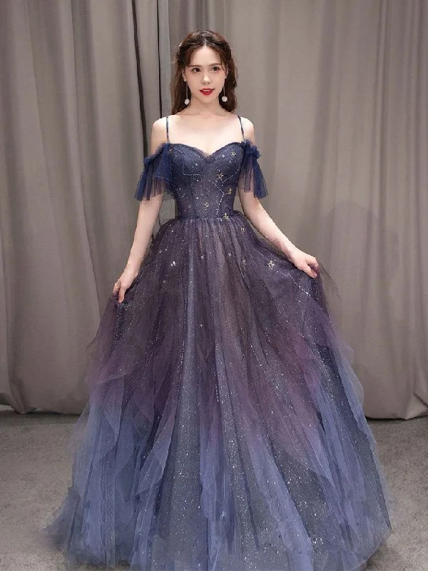Take Advantage formal dressDark starry sky purple tulle long prom dress purple evening dress Y5847 Take Advantage formal dressDark starry sky purple tulle long prom dress purple evening dress Y5847