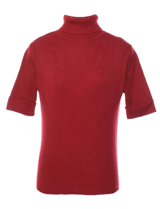 Steals and Deals casual sports coatRed Turtleneck Jumper - M