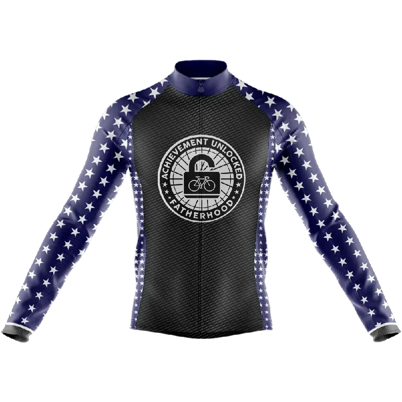 Super Sale stylish training hoodieAchievement Unlocked: Fatherhood Long Sleeve Cycling Jersey