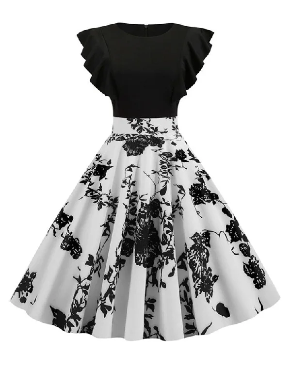 Can't Be Beat oversized dressBerriesJam - Patchwork Floral Print Petal Sleeve Dot Vintage Dress Can't Be Beat oversized dressBerriesJam - Patchwork Floral Print Petal Sleeve Dot Vintage Dress