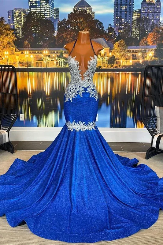 Final Markdown vintage dressHalter Beautiful Royal Blue Mermaid Prom Dress With Appliques Final Markdown vintage dressHalter Beautiful Royal Blue Mermaid Prom Dress With Appliques