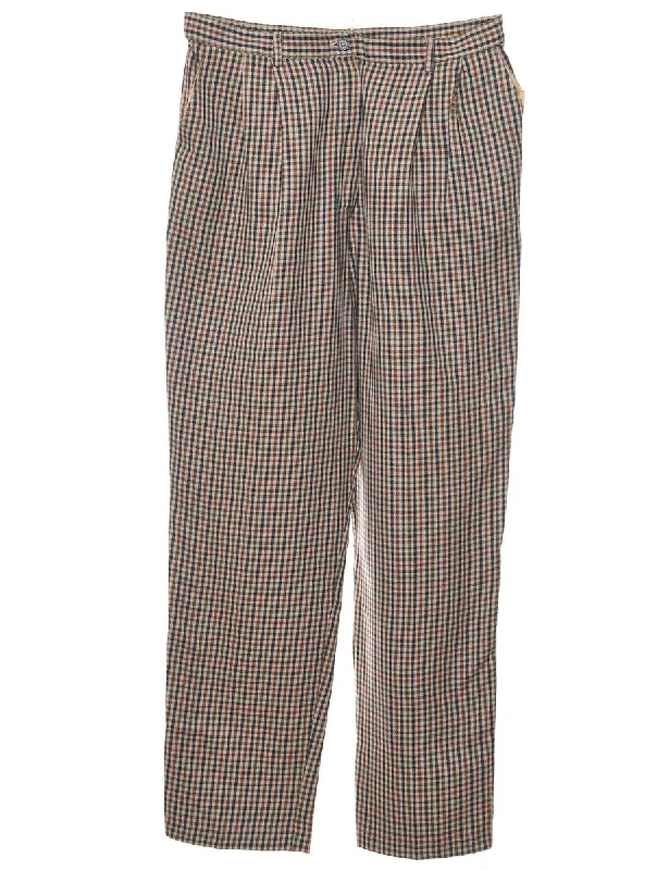 Today’s Deal premium coatNavy & Light Brown Tapered Checked Trousers - W30 L30