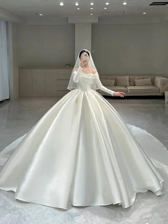 Super Savings wrap dressModest White Satin Puffy Wedding Dress,White Bridal Gown Y6737 Super Savings wrap dressModest White Satin Puffy Wedding Dress,White Bridal Gown Y6737