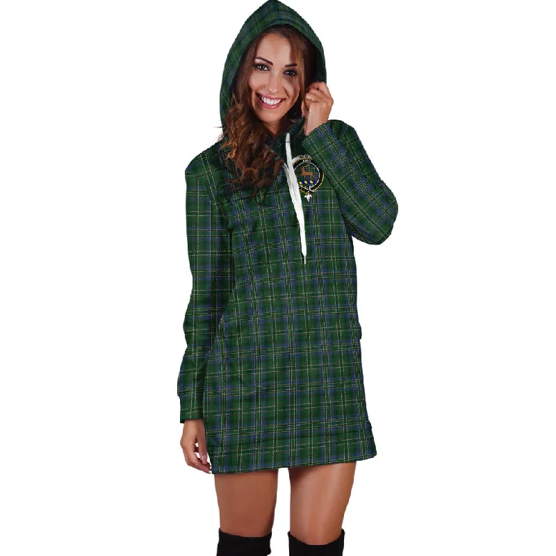 Year-End Clearance Scott Hunting Tartan Hoodie Dress with Family Crest