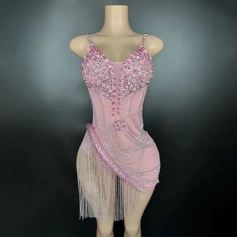 Exclusive Online Offer summer floral dressFlashing Rhinestones Tassels Pink Color Sexy Sheath Mini Dress Birthday Celebrate Evening Party Costume Nightclub Stage Wear Exclusive Online Offer summer floral dressFlashing Rhinestones Tassels Pink Color Sexy Sheath Mini Dress Birthday Celebrate Evening Party Costume Nightclub Stage Wear