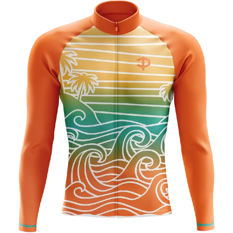 high-end athletic hoodieCatching Waves Long Sleeve Cycling Jersey